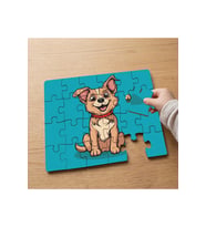 Sevimli Kahverengi Köpek Tasarımlı 24 Parça Ahşap Çocuk Puzzle MPK0375