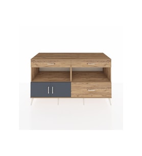 Kronos Konsol 2 Raflı 3 Çekmeceli 2 Kapaklı 176x59x99 Çam-Antrasit/Çam