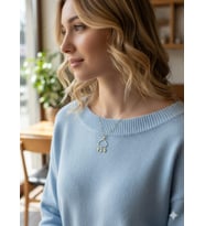 925 Ayar Papatya Silver Kristal Kesimli Bulut Kolye.rose.gold.rodaj