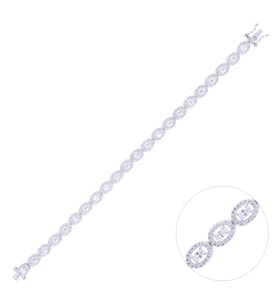 Nusnus Gümüş Kadın Bileklik ZRK 2200 Baget Taşlı 10.9 gr