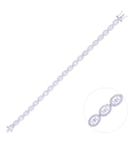 Nusnus Gümüş Kadın Bileklik ZRK 2200 Baget Taşlı 10.9 gr
