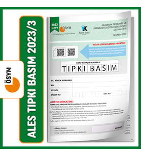 ALES 2023/3 Kasım ÖSYM Tıpkı Basım Çıkmış Soru Türkiye Geneli Dijital Çözümlü De