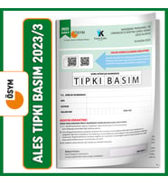 ALES 2023/3 Kasım ÖSYM Tıpkı Basım Çıkmış Soru Türkiye Geneli Dijital Çözümlü De