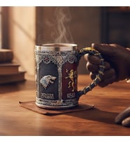 “Game of Thrones” Özel Tasarım Metal Kupa – Stark & Lannister Temalı Koleksiyon Kupası
