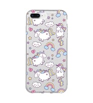 Iphone 7 PLUS - 8 PLUS Uyumlu Unicorn Tasarımlı Şeffaf Telefon Kılıfı