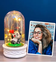 Kişiye Özel Fotoğraflı Hediye Seti Led Işıklı Fanus ve Fotoğraf - Size Özel Hediye Seti (Model 8)