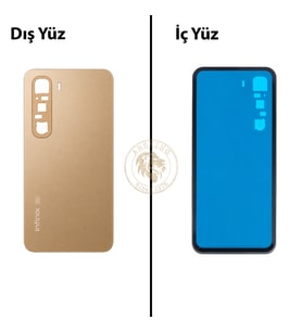 Infinix Hot 60 Karamel Uyumlu Arka Kapak Arka Cam Batarya Pil Kapağı Lazer Kesim Back Cover