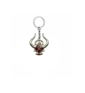 Kırmızı Gözlü Viking Kafatası Unisex Anahtarlık – Güç ve Cesaretin Anahtarı