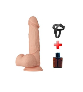 Belden Bağlamalı 21.8 cm Gerçekçi Kalın Dildo Penis - Bahamut