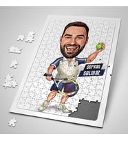 Süper Tenisçi Erkek Karikatürlü 240 Parça Kişiye Özel  Puzzle