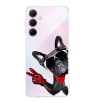 PrintiFy Galaxy A56 ile Uyumlu Köpek 2 Kamera Korumalı Şeffaf Kılıf