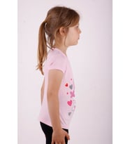 Toontoy Kız Çocuk Kalpli Tavşan Baskılı Tişört (Pembe)