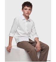 LCW Kids Beyaz Uzun Kollu Erkek Çocuk Gömlek