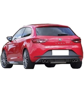 Seat Leon Uyumlu Mk3 (2013-2016) Fr Arka Tampon Eki - Difüzör (Plastik)
