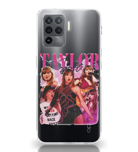 Oppo Reno 5 Lite Uyumlu Taylor Swift Desenli Şeffaf Telefon Kılıfı