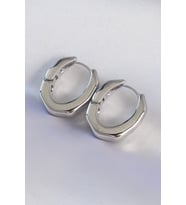 Pirinç Gümüş Renk Kalın Kemik Model Küpe 5886 - EEEEEE7960-2707