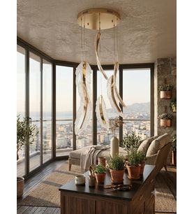 7'Lİ YAPRAK MODEL LEDLİ AVİZE