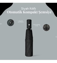 Siyah Kılıflı Otomatik Kompakt Şemsiye