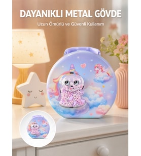 Şifreli Çocuk Para Kasası Metal Gövdeli Güvenli Kutu