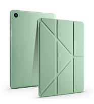 Lexroo Galaxy Tab A11 Plus Kılıf Tri Folding Kalem Bölmeli Standlı Kılıf - Açık Yeşil