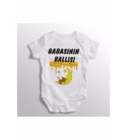 Babasının Ballısı Yazılı Baskılı Bebek Zıbını