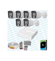 Provzen HiLook 6 Kameralı Full HD ColorVu Mikrofonlu Güvenlik Kamerası Olay Anında bildirim