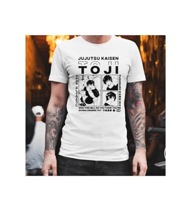 Toji Fushiguro Kolaj T-shirt (Beyaz)