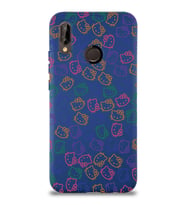 Xiaomi Redmi Note 7 Pro Uyumlu Lansman Kılıf Hello Kitty Tasarımlı İçi Kadife Kapak-Lacivert (Şeffaf)