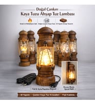 BK Gift Doğal Çankırı Kaya Tuzu Ahşap Fener Tuz Lambası – Duvara Monte Edilebilir