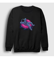 Presmono Unisex Siyah Pool Astronaut Space Astronot Uzay Sweatshirt 283760tt
