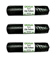 Ecoplast Battal Boy Siyah Çöp Torbası Poşeti - 300 Gr. - 75 x 90 Cm / 10 Adetlik 3 Rulo
