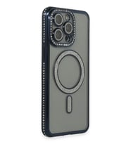 iPhone 14 Pro Kılıf Joke Simli Magneticsafe Kılıf - Lacivert