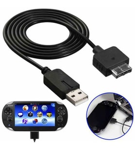 PS Vita Şarj Ve Data Kablosu Vita Şarj Kablosu Vita Kablo 1000 Model Fat Kasa Uyumlu (Siyah)