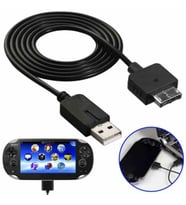 PS Vita Şarj Ve Data Kablosu Vita Şarj Kablosu Vita Kablo 1000 Model Fat Kasa Uyumlu (Siyah)