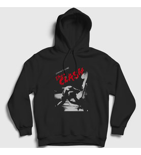 Presmono Unisex Siyah London Calling The Clash Kapüşonlu Sweatshirt 384120tt