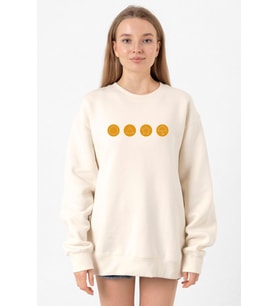 Squid Game Dalgona Candy Ekru Kadın 2ip Sweatshirt
