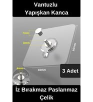 Süper Güçlü Vantuzlu Yapışkan Kanca 3 Adet