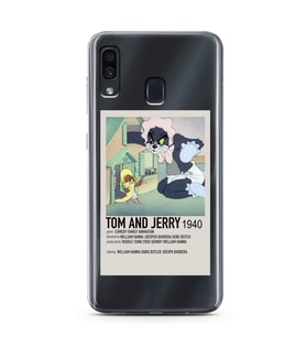 Samsung Galaxy A20/A30 Uyumlu Tom ve Jerry Desenli Şeffaf Telefon Kılıfı