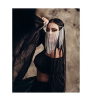 Taşlı ve Zincirli Peçe, Oryantal Dansöz Peçesi (Altın)