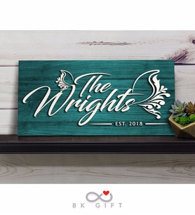 BK Gift Kişiye Özel İsimli Dekoratif Ahşap Tabela 61cm - Model 4