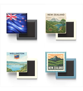 Buzdolap Magnetleri - Yeni Zelanda Wellington - New Zealand - 4'lü Set Magneti