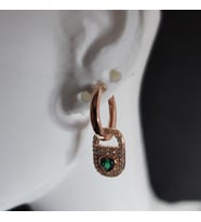 925 Ayar Gümüş Kilit Küpe (Rose)