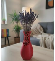 İNCE KESİM DEKORATİF VAZO (Kırmızı)