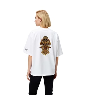 Kadın Oversize Tişört Steampunk Mekanik Baykuş Top Şapka Baskılı Rahat Kesim Günlük Modern Şık Zarif