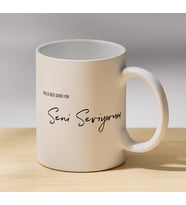Seni Seviyorum Yazılı Sade Kupa - Sevgiliye Hediye Kahve Kupası