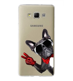 PrintiFy Samsung Galaxy A7 ile Uyumlu 1mm Slim Fit Köpek 2 050e Baskılı Şeffaf  Kılıf