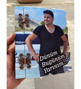 UV RESİM BASKILI AHŞAP KALİTELİ DEFTER - KİŞİYE ÖZEL YAZI İLE