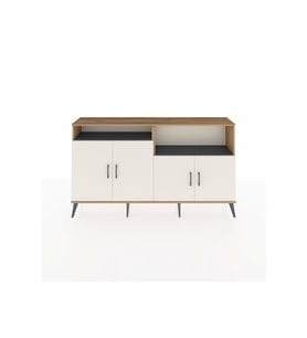 Arges Konsol 4 Raflı 4 Kapaklı 176x30x99 Çam-Aytaşı/Antrasit