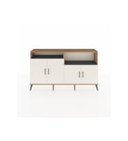 Arges Konsol 4 Raflı 4 Kapaklı 176x30x99 Çam-Aytaşı/Antrasit