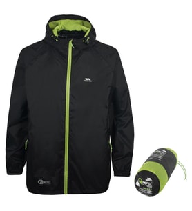 Trespass UAJKRATR0001 Qikpac X TP75 Black Erkek Yağmurluk (Siyah)